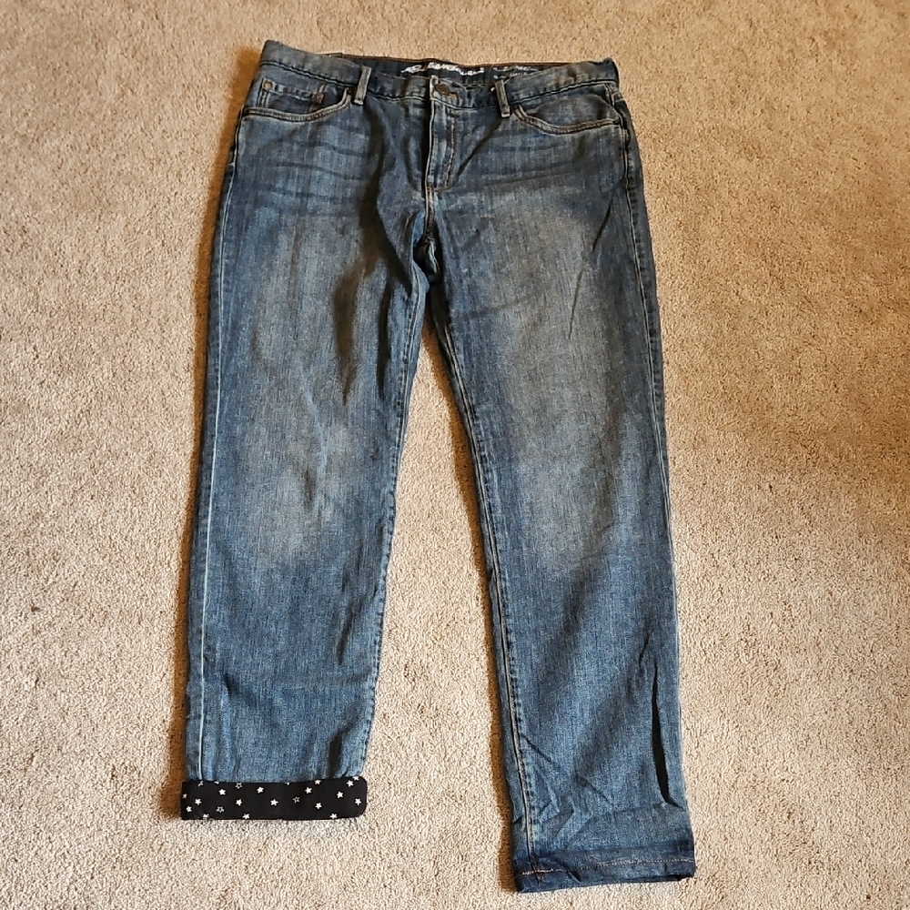 Eddie Bauer Blue Denim Jeans with Star Pattern Lining